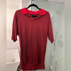 Men’s Red Burberry Golf Polo - Size Large